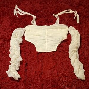 Elegant White Ruched Women's Top